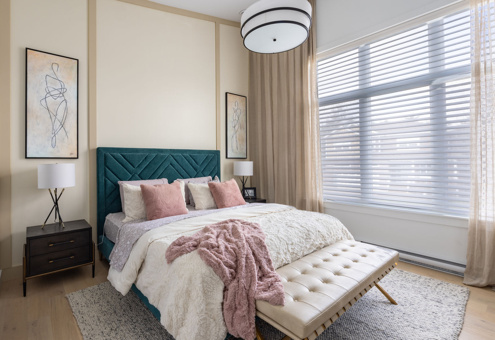 Styled Halifax bedroom with a considered colour palette by MAD Design Interiors